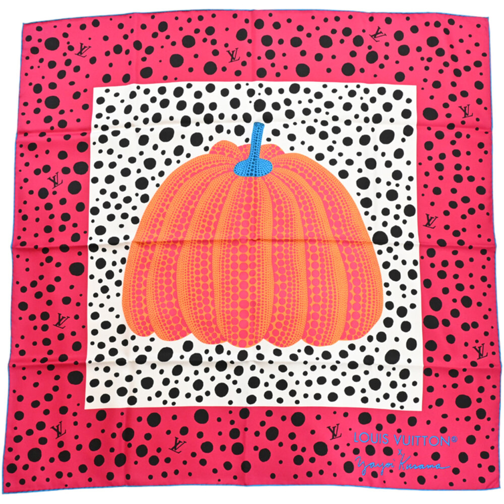 Louis Vuitton Carre 90 Pumpkin Yayoi Kusama Collaboration Women's Scarf M7839...